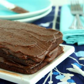 Carob Cake with Fudge Icing - Recipe photo by OutToLunchCreations