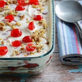 Banana Split Cake - Recipe photo by AnEdibleMosaic