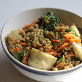 Artichoke Basil Lentils - Recipe photo by strengthandsunshine