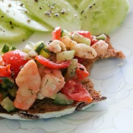 Dilled Shrimp and Tomato Toasts - Recipe photo by apricosa