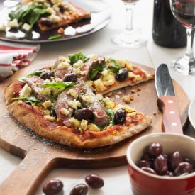 Greek Lamb and Feta Pizzas - Recipe photo by Foodcentric