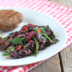 Red Amaranth Warm Salad - Recipe photo by Zoka