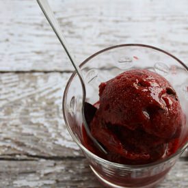Easy Cherry-Chocolate Sorbet - Recipe photo by AnEdibleMosaic