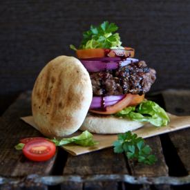 Ostrich Burger with Corn Bread - Recipe photo by Shadesof Cinnamon
