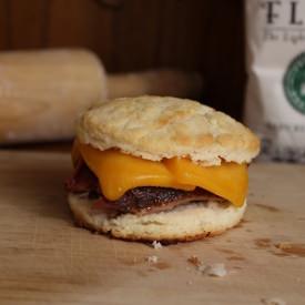 Cheddar Pork Rib Biscuit Sandwich - Recipe photo by SarahEatsAustin