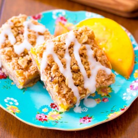 Peaches & Cream Bars - Recipe photo by sallysbakingaddiction