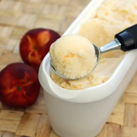 Peach-Nectarine Ice Cream - Recipe photo by Food Gal