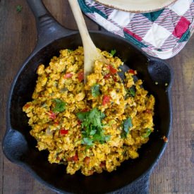 Spicy Scrambled Eggs with Tomatoes - Recipe photo by Indiaphile.info