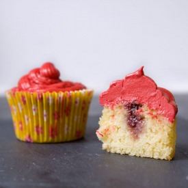 Raspberry Filled Cupcakes - Recipe photo by Small Wallet Big Appetite