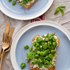 Broad Beans and Cheese on Toast - Recipe photo by allthatimeating