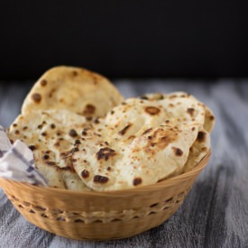 Homemade Naan w/ Chole Masala - Recipe photo by MessyKitchenStories