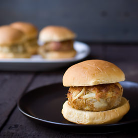 Jumbo Lump Crab Cake Sliders - Recipe photo by Savory Simple