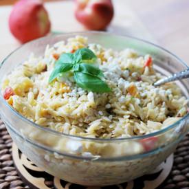 Grilled Peach Orzo Salad - Recipe photo by asunshinyday