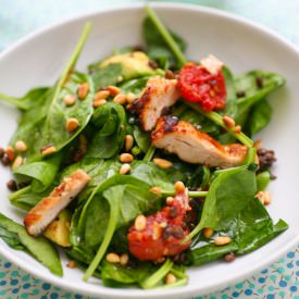 Miso Chicken and Spinach Salad - Recipe photo by chilliandmint