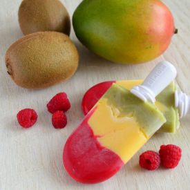 Raspberry, Mango and Kiwi Popsicles - Recipe photo by laurasbakery