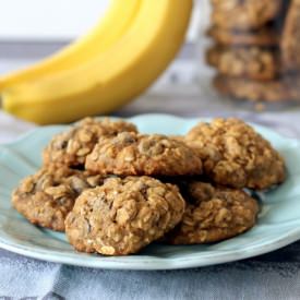 Banana Oatmeal Choc Chip Cookies - Recipe photo by bakerita
