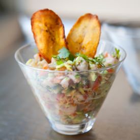 Ceviche Blanco and Plantain Chips - Recipe photo by serenagoh