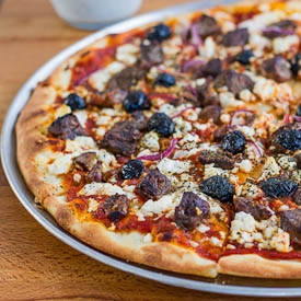 Lamb Souvlaki Pizza - Recipe photo by jocooks