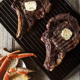 Grilled Rib Eyes & Snow Crab - Recipe photo by kita roberts