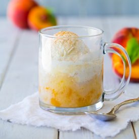 Peach Cobbler Mug Cake - Recipe photo by cooking classy