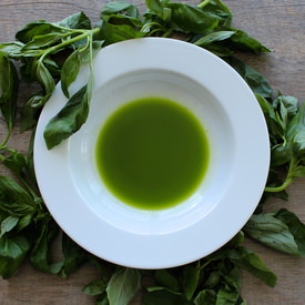 Homemade Basil Oil - Recipe photo by The Foodie Physician