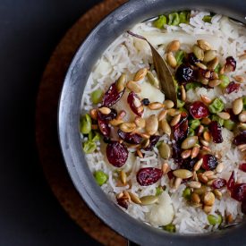 Pilaf Topped w Cranberries & Seeds - Recipe photo by thesublimepalate