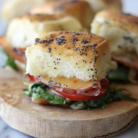 Ham and Mango Cheese Sliders - Recipe photo by damndelicious