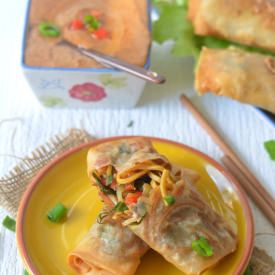 Chinese Spring Rolls - Recipe photo by The veggie Indian