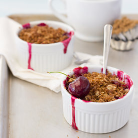 Brown Butter Cherry Crumble - Recipe photo by brighteyedbaker