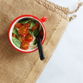 Savory Caprese Greek Yogurt - Recipe photo by autumn