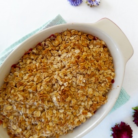 Plum Crumble - Recipe photo by TheCheerfulKitchen