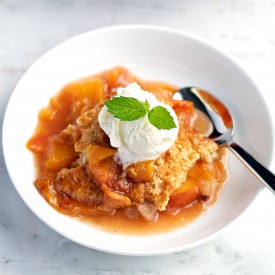 Bourbon Peach Cobbler - Recipe photo by newsouthfoodco
