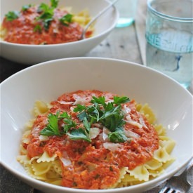 Creamy Sun-Dried Tomato Pasta - Recipe photo by BevCooks