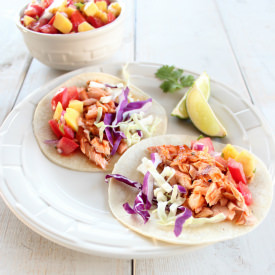 Chipotle Honey Glazed Salmon Tacos - Recipe photo by Whitney Bond