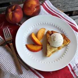 Buttery Baked Peach Pancake - Recipe photo by A Little Claireification