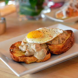 Biscuits ‘n’ Gravy French Toast - Recipe photo by wafoodie