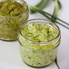 Garlic Scape Pesto (Two Ways) - Recipe photo by ldamelio