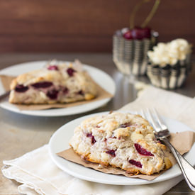 White Chocolate Cherry Scones - Recipe photo by brighteyedbaker