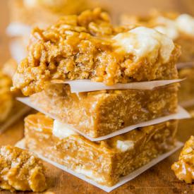 No-Bake PB Marshmallow Cereal Bars - Recipe photo by Averie