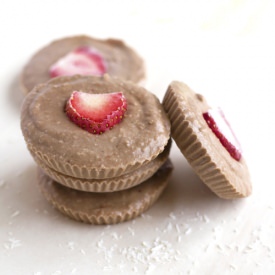 Chocolate "PB&J" Freezer Fudge - Recipe photo by meatified