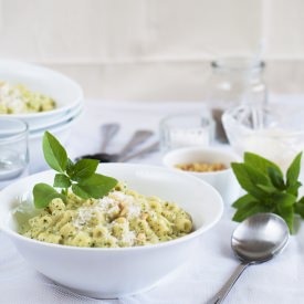 Pesto Cream Macaroni - Recipe photo by haideekitchen