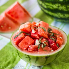 Watermelon Basil Salad - Recipe photo by FreeRange Human