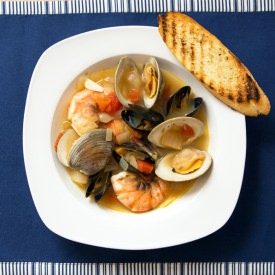 Shellfish in Garlic-Tomato Broth - Recipe photo by Lokness