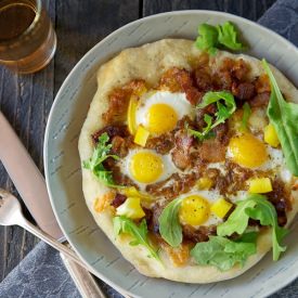 Bacon & Egg Pizza - Recipe photo by lemonsandanchovies