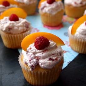 Peaches Melba Cupakes - Recipe photo by recipesfromapantry