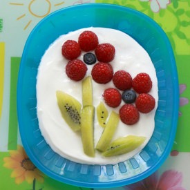 Raspberry and Kiwi Flowers - Recipe photo by Gosia_KiddieFoodies