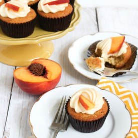 Peaches and Cream Cupcakes - Recipe photo by the little epicurean