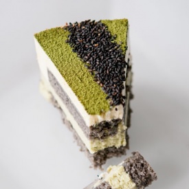Matcha-Goma Mousse Cake - Recipe photo by hungryrabbitnyc