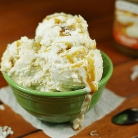Coconut Caramel Swirl Ice Cream - Recipe photo by thekitchenismyplayground