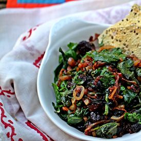 Kale with Caramelized Onions - Recipe photo by Cooking in Westchester
